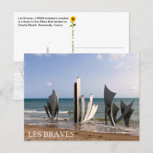 Les Braves Memorial, Normandië, Frankrijk - briefk Briefkaart