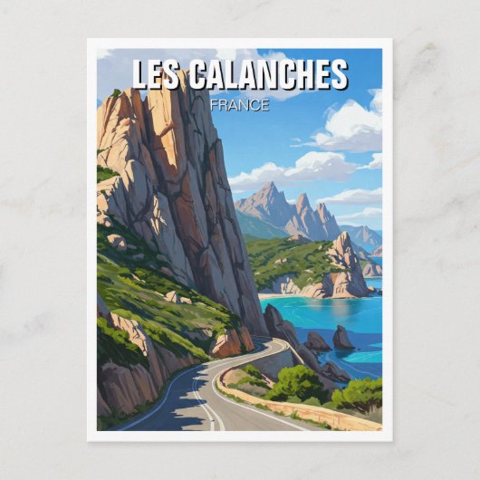Les Calanches France Corsica Reizen Briefkaart (Voorkant)