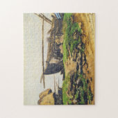Les Caloges & Boats in Etretat Monet Fine Art Legpuzzel (Verticaal)