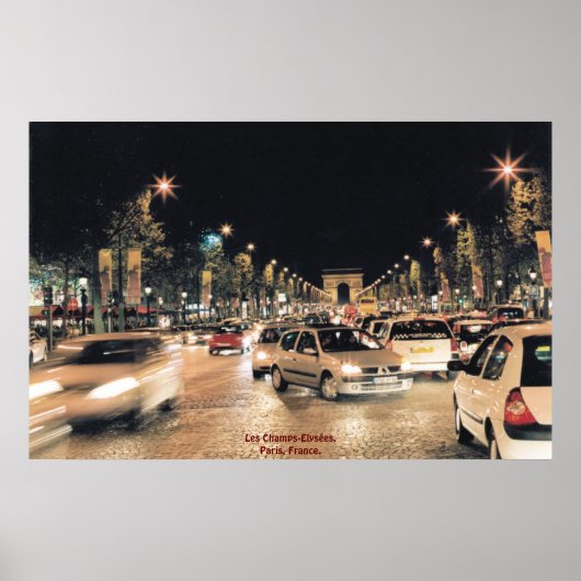 Les Champs-Elysées Parijs, Frankrijk Poster (Voorkant)