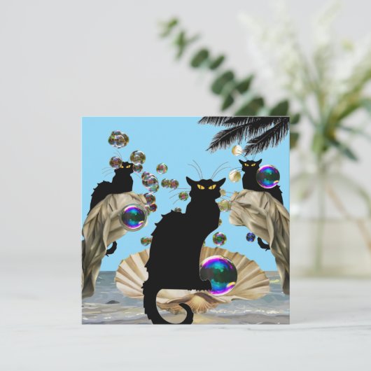 Les Chats Noir en Botticelli Shell, Kaart (Staand voorkant)
