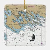 Les Cheneaux Islands MI Chart Keramisch Ornament (Achterkant)