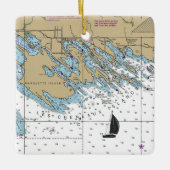 Les Cheneaux Islands MI Chart Keramisch Ornament (Voorkant)