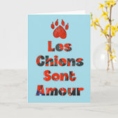 Les Chiens Sont Amour – Carte de sympathie Kaart (Gele Bloem)