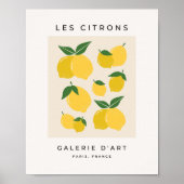 Les Citrons 01 Retro Citroen Abstracte Citroenen Poster (Voorkant)