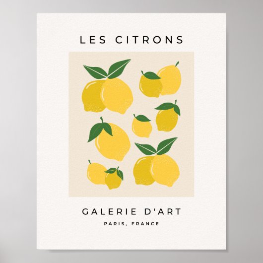 Les Citrons 01 Retro Citroen Abstracte Citroenen Poster (Voorkant)