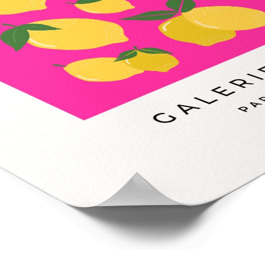 Les Citrons 02 Retro Lemon Hot Pink Poster (Hoek)