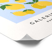 Les Citrons 03 Retro citroen blauw en geel Poster (Hoek)