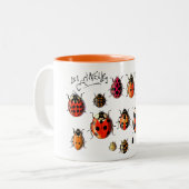 Les Coccinelles - Ladybird Tweekleurige Koffiemok (Voorkant links)