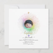 Les Confettis arc-en-ciel Faire-part de Baptême Kaart (Achterkant)