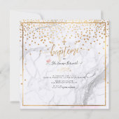 Les confettis d'or Faire-part de Baptême Kaart (Achterkant)