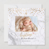 Les confettis d'or Faire-part de Baptême Kaart (Voorkant)