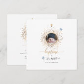 Les Confettis d'or Faire-part de Baptême Kaart (Voorkant / Achterkant)