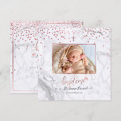 Les confettis d'or roos Faire-part de Baptême Kaart (Voorkant / Achterkant)