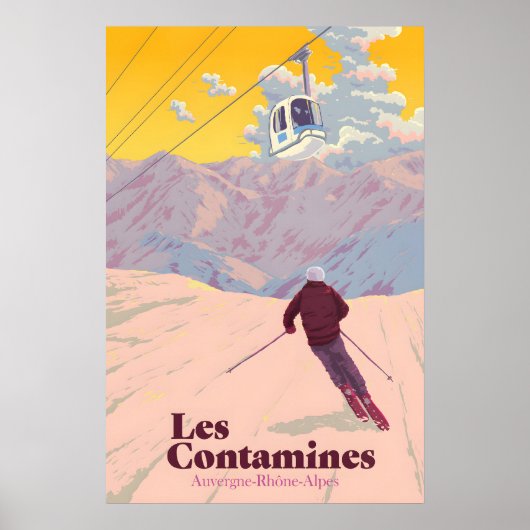 Les Contamines Montjoie Skigebied Reisposter Poster (Voorkant)
