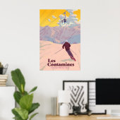 Les Contamines Montjoie Skigebied Reisposter Poster (Thuiskantoor)
