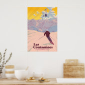 Les Contamines Montjoie Skigebied Reisposter Poster (Keuken)
