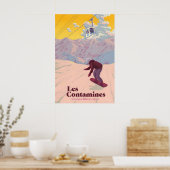 Les Contamines Montjoie Sneeuwboarden Reisposter Poster (Keuken)