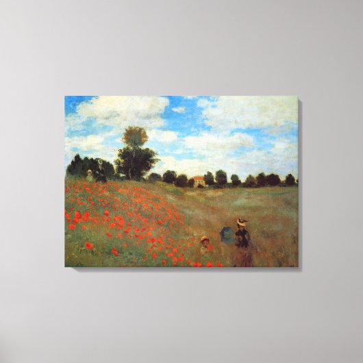Les Coquelicots van Claude Monet Canvas Afdruk (Voorkant)