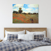Les Coquelicots van Claude Monet Canvas Afdruk (Insitu (Slaapkamer))