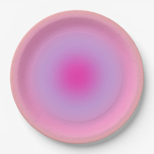 Les Couleurs 01 Sinaasappel en roze gradiënt aura Papieren Bordje