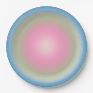 Les Couleurs 02 Blauw Gradiënt Aura Papieren Bordje