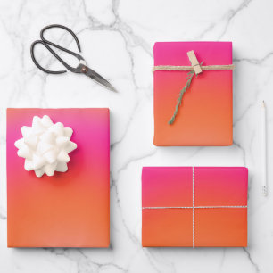 Les Couleurs 03 Heet roze en Oranje gradiënt aura Inpakpapier Vel