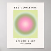 Les Couleurs 07 Gradient roze en groene aura Poster (Voorkant)