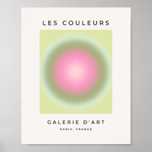 Les Couleurs 07 Gradient roze en groene aura Poster