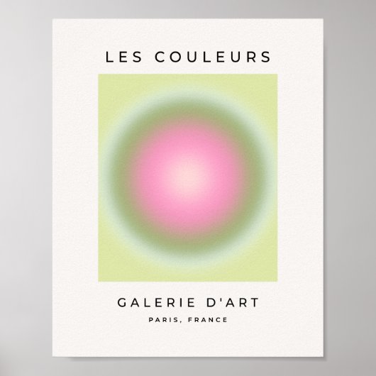 Les Couleurs 07 Gradient roze en groene aura Poster (Voorkant)