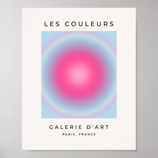 Les Couleurs 08 Gradient roze en blauw aura Poster (Voorkant)