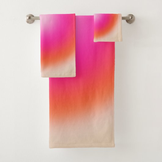 Les Couleurs 12 Sinaasappel en roze gradiënt Bad Handdoek (Insitu)