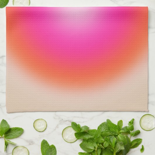 Les Couleurs 12 Sinaasappel en roze gradiënt Theedoek (Gevouwen)