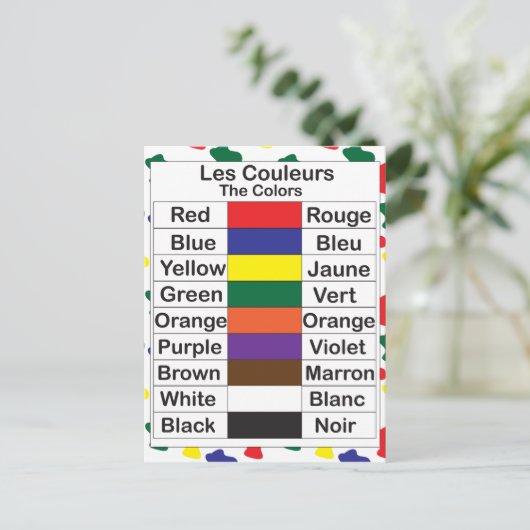 Les Couleurs Briefkaart (Staand voorkant)