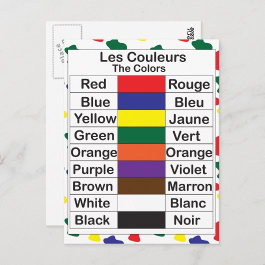 Les Couleurs Briefkaart (Voorkant / Achterkant)