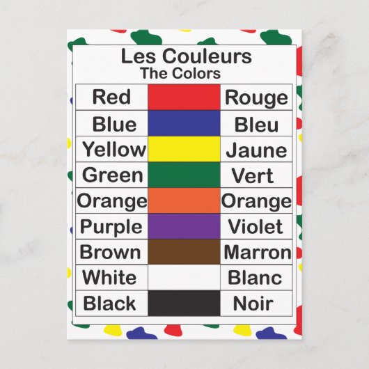 Les Couleurs Briefkaart (Voorkant)