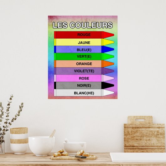 Les Couleurs (de kleuren) Poster (Keuken)