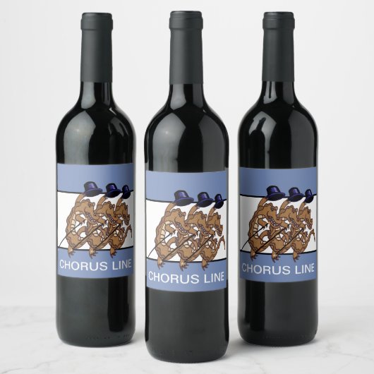 "Les Crocs" Krokodilletap dansende chorus lijn Wijn Etiket (Flessen)