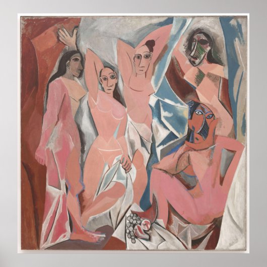 Les Demoiselles d’Avignon – Picasso kubistische pr Poster (Voorkant)