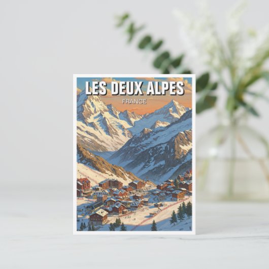 Les Deux Alpes Frankrijk Reizen Briefkaart (Staand voorkant)