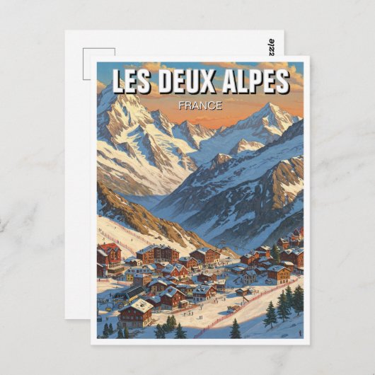 Les Deux Alpes Frankrijk Reizen Briefkaart (Voorkant / Achterkant)