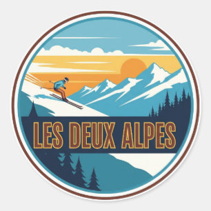 Les Deux Alpes Frankrijk Reizen Ronde Sticker