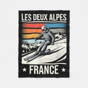 Les deux alpes frankrijk skiën, franse berg ski fleece deken