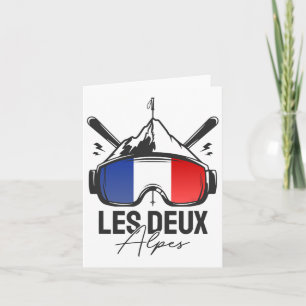Les Deux Alpes Frankrijk Skigebied Retro Skiën Kaart