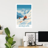 Les Deux Alpes Ski Print 1 (Thuiskantoor)