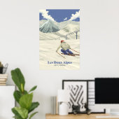 Les Deux Alpes Skigebied Reisposter Poster (Thuiskantoor)