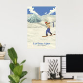 Les Deux Alpes Snowboarden Reisposter Poster (Thuiskantoor)