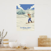 Les Deux Alpes Snowboarden Reisposter Poster (Keuken)