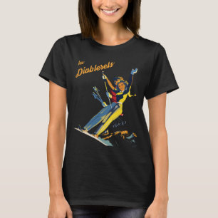 Les Diablerets Skier Retro Reizen T-Shirt