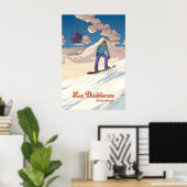 Les Diablerets Sneeuwboarden Reisposter Poster (Thuiskantoor)